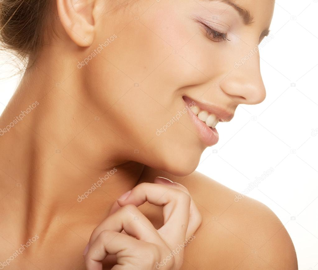 young smiling woman with healthy skin