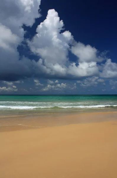 Vagues sur la plage tropicale, exotique et sablonneuse — Photo