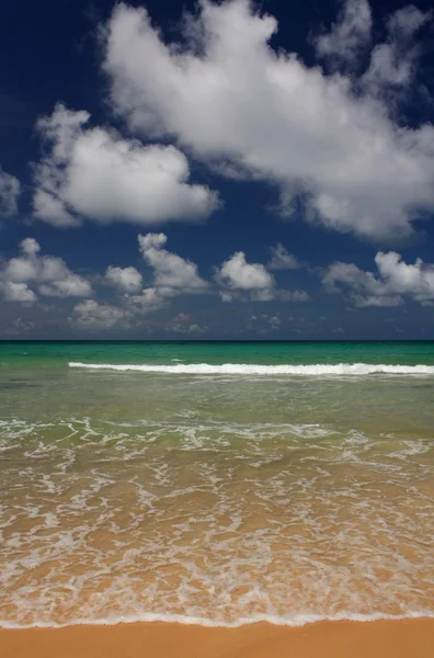 Olas en la playa tropical, exótica y arenosa — Foto de Stock