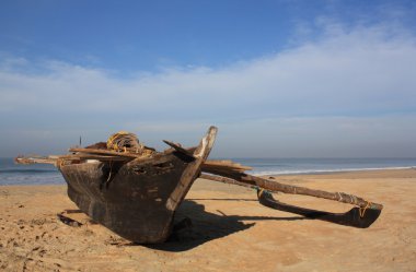geleneksel balıkçı teknesi, goa, Hindistan.