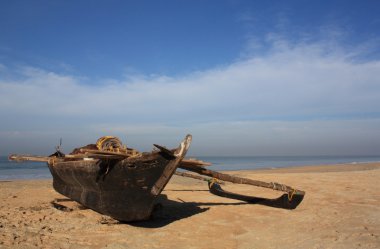 geleneksel balıkçı teknesi, goa, Hindistan.
