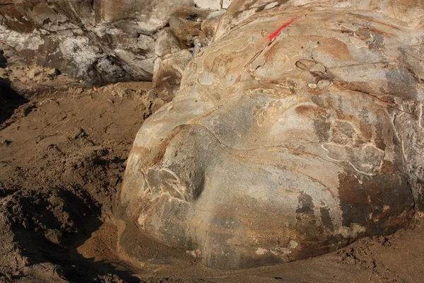 Shiva Rock Carving at Little Vagator Beach in Goa, India. — Stock Photo, Image