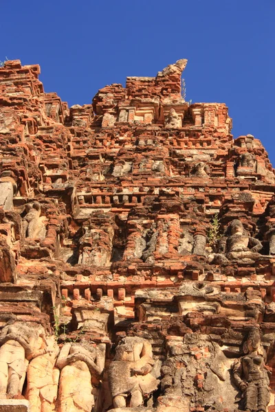 Escultura detalhe do edifício exterior em Hampi, Índia . — Fotografia de Stock