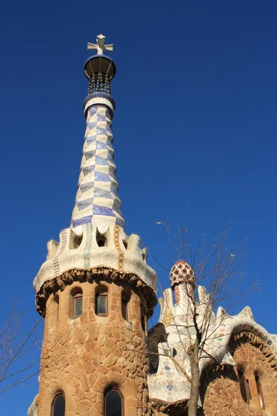 Park Guell i Barcelona, Spanien. - Stock-foto