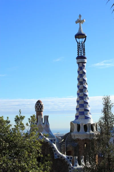 Park Guell i Barcelona, Spanien. - Stock-foto