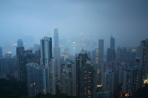 Hong Kong w nocy. — Zdjęcie stockowe