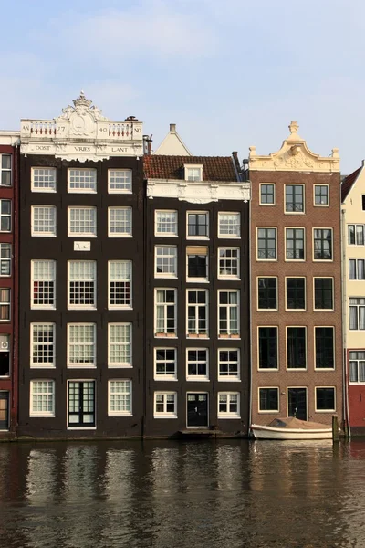 Amsterdam casas de canal — Fotografia de Stock