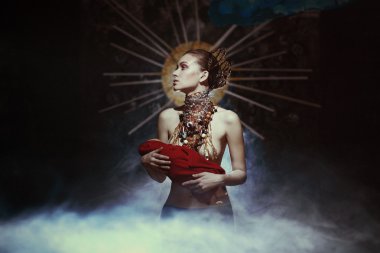 yaratıcı yüz boya portre çiçek .gece, ölü persons.halloween. madonna ve çocuk görüntüsü.