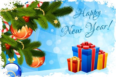 Mutlu yıllar tebrik kartı.