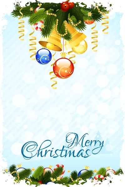 装飾と汚れたクリスマス カード — ストックベクタ