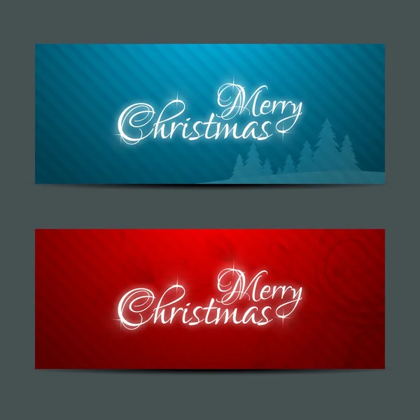 Merry Christmas Banners Set Design — Stock Vector