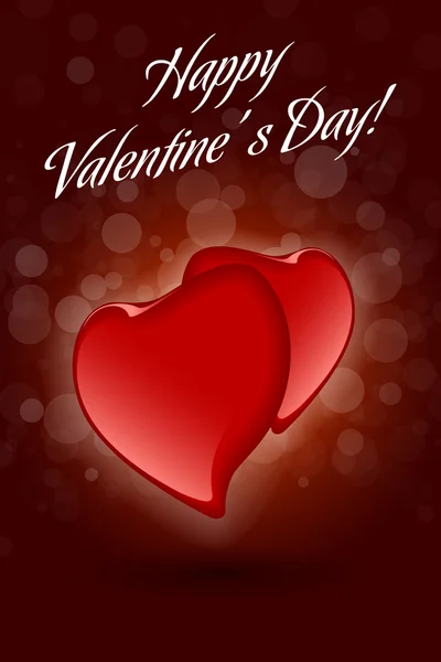 Rode Valentijn harten op donkere decoratieve achtergrond — Stockvector