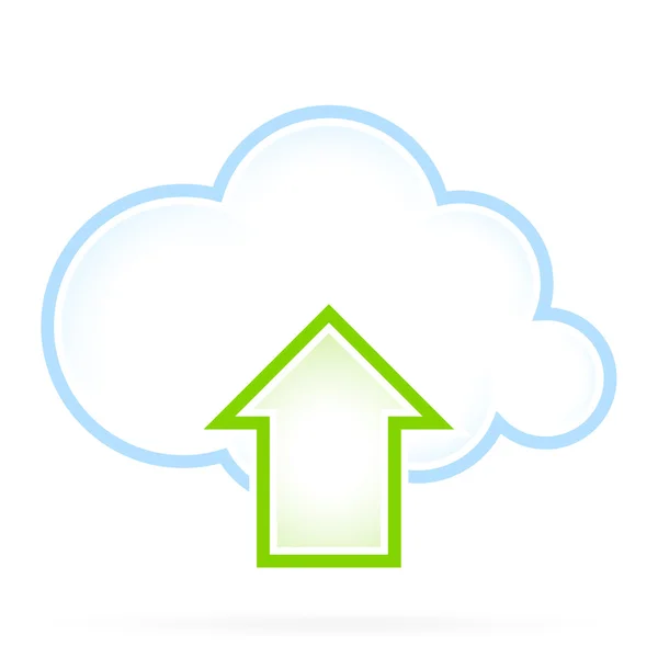 Cloud computing pictogram uploaden — Stockvector