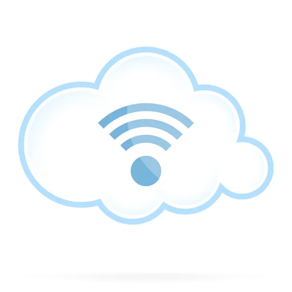 Ícone de computação em nuvem Wi-Fi — Vetor de Stock