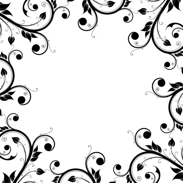 Cadre d'ornement de design floral — Image vectorielle