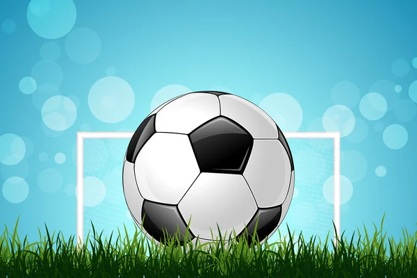 Pallone da calcio in erba verde — Vettoriale Stock