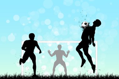 üç oyuncu ile futbol arka plan
