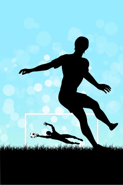 Футбольний фон з двома гравцями — стоковий вектор