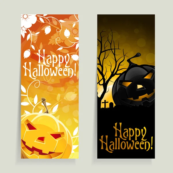 Conjunto de banderas de Halloween — Vector de stock