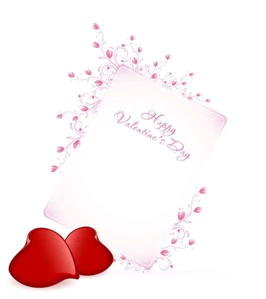 Feliz Dia dos Namorados Floral Lettering - Backgroun tipográfico —  Vetores de Stock