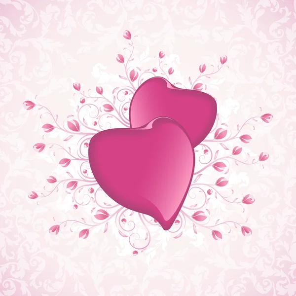 Happy Valentine 's Day Floral Background — стоковый вектор