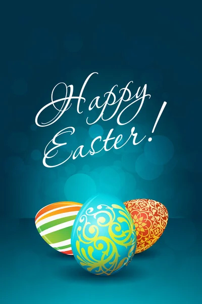Fond de Pâques avec oeufs décorés — Image vectorielle