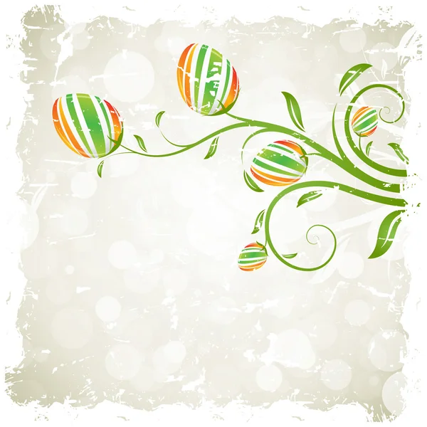 Пасхальный фон с украшенными яйцами — стоковый вектор