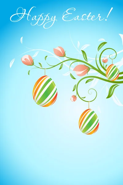 Easter Background with Decorated Eggs — Stock Vector