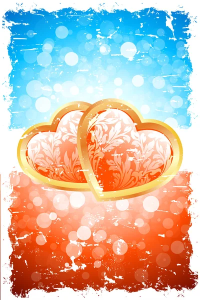 Aftelkalender voor Valentijnsdag achtergrond met florale hart — Stockvector