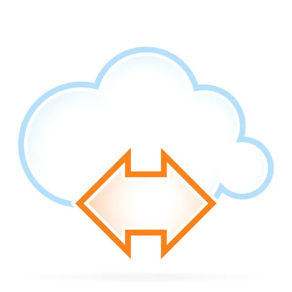 Cloud Computing Icona Comunicazione — Vettoriale Stock