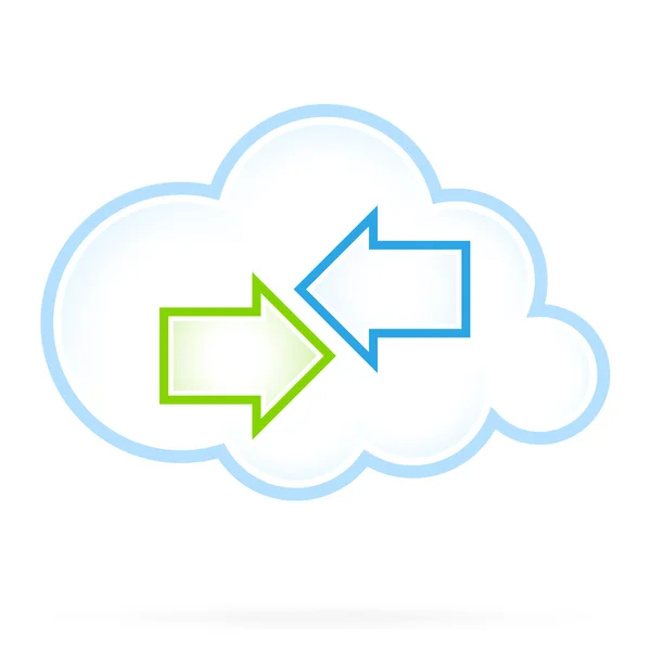 Cloud Computing Icon Comunicação — Vetor de Stock