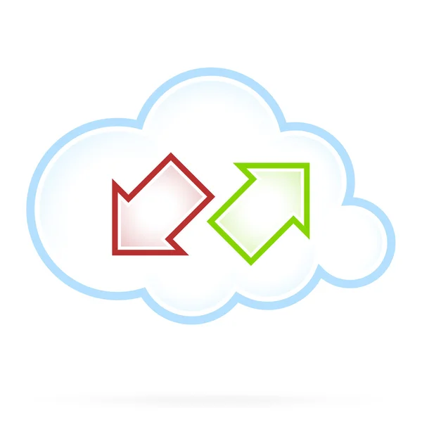 Cloud computing ikona komunikacja — Wektor stockowy