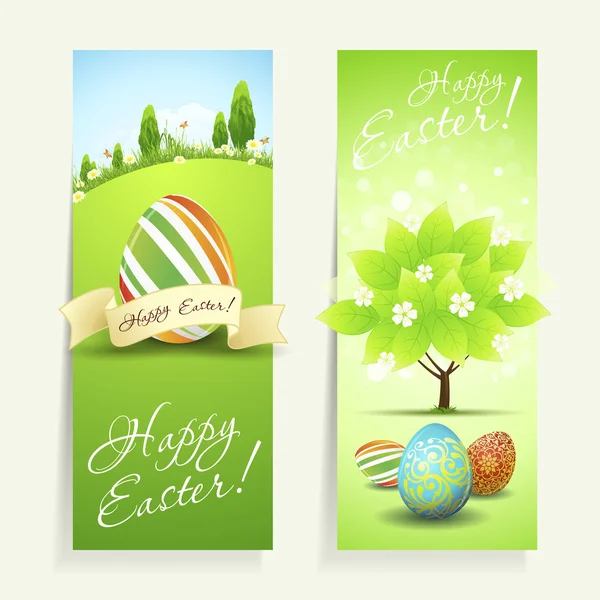 A díszített tojás húsvéti kártyákat — Stock Vector