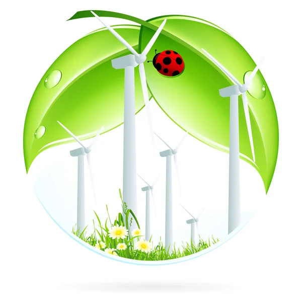 Ikona elektrowni wiatrowych — Wektor stockowy