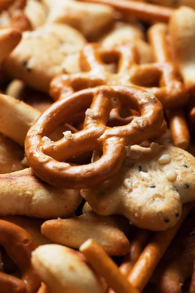 Pretzel and cracker salty snack — Stock Photo, Image