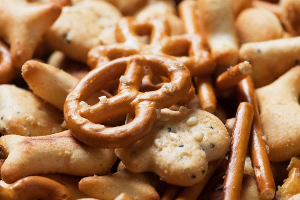 Pretzel and cracker salty snack — Stock Photo, Image