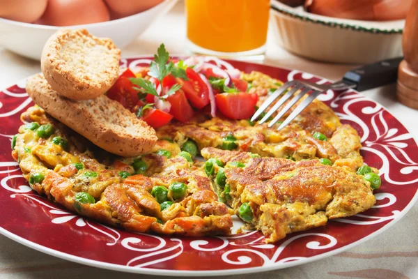 Frittata med grönsaker — Stockfoto