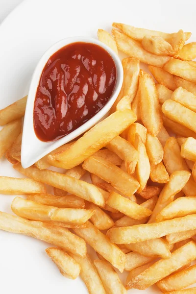 French fries with ketchup — Stock Photo, Image