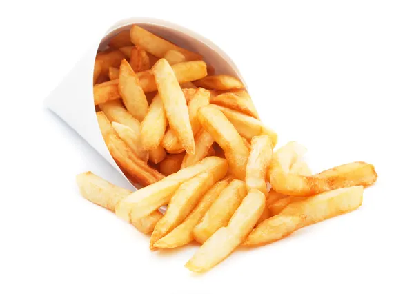 Pommes frites isolerade på vitt — Stockfoto