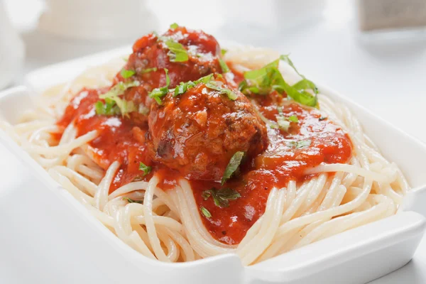 Spagetti och köttbullar — Stockfoto