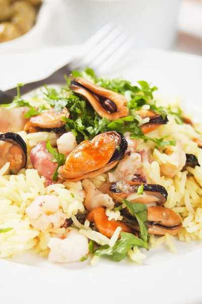 Zeevruchten risotto — Stockfoto