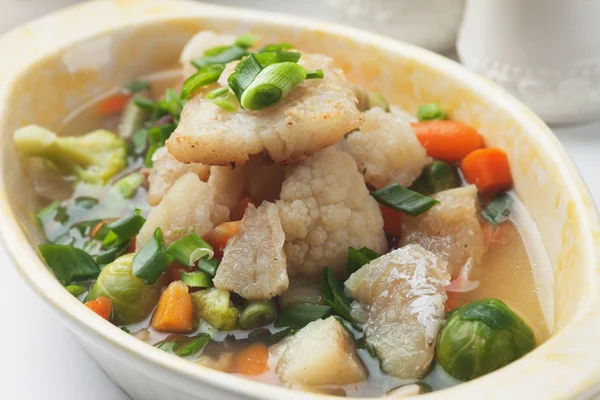Fisk och vegetabiliska soppa — Stockfoto