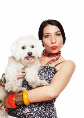 Malta köpeği ile kız