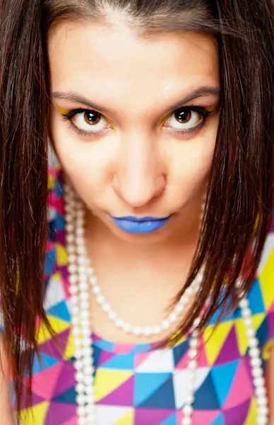 Mädchen mit blauen Lippen — Stockfoto