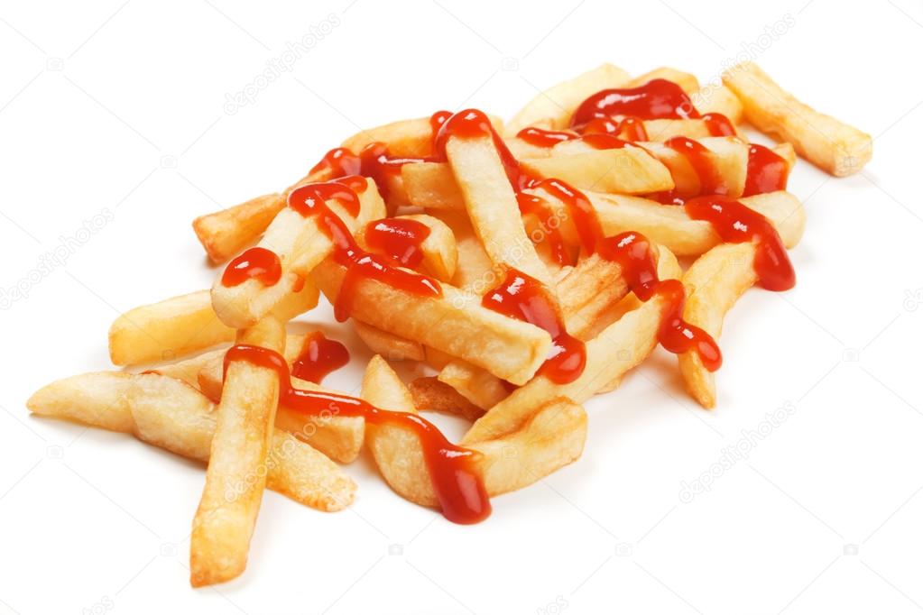 French fries with ketchup
