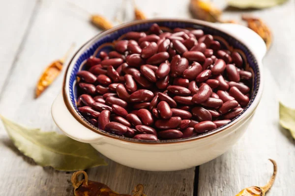 Frijoles Rojos Crudos Ingrediente Alimentario Saludable Rico Proteínas —  Fotos de Stock