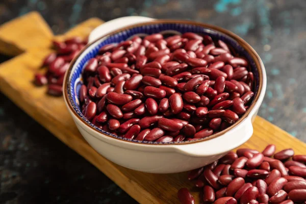 Ακατέργαστα Κόκκινα Φασόλια Υγιεινά Συστατικά Τροφίμων Πλούσια Πρωτεΐνες — Φωτογραφία Αρχείου