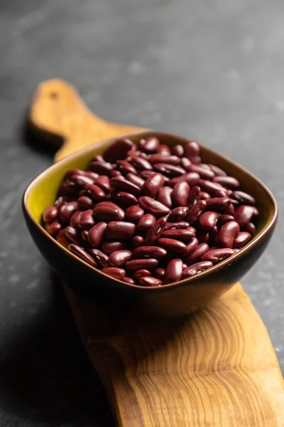 Ακατέργαστα Κόκκινα Φασόλια Υγιεινά Συστατικά Τροφίμων Πλούσια Πρωτεΐνες — Φωτογραφία Αρχείου