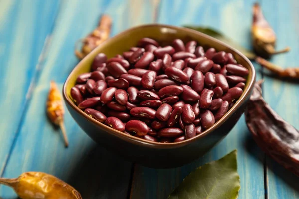 Haricots Rouges Crus Ingrédient Alimentaire Sain Riche Protéines — Photo
