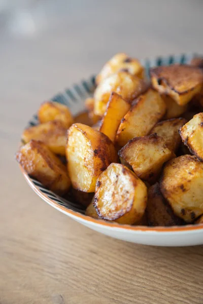 Spiced Crispy Roasted Potatoes Served Bowl — Stock Photo, Image